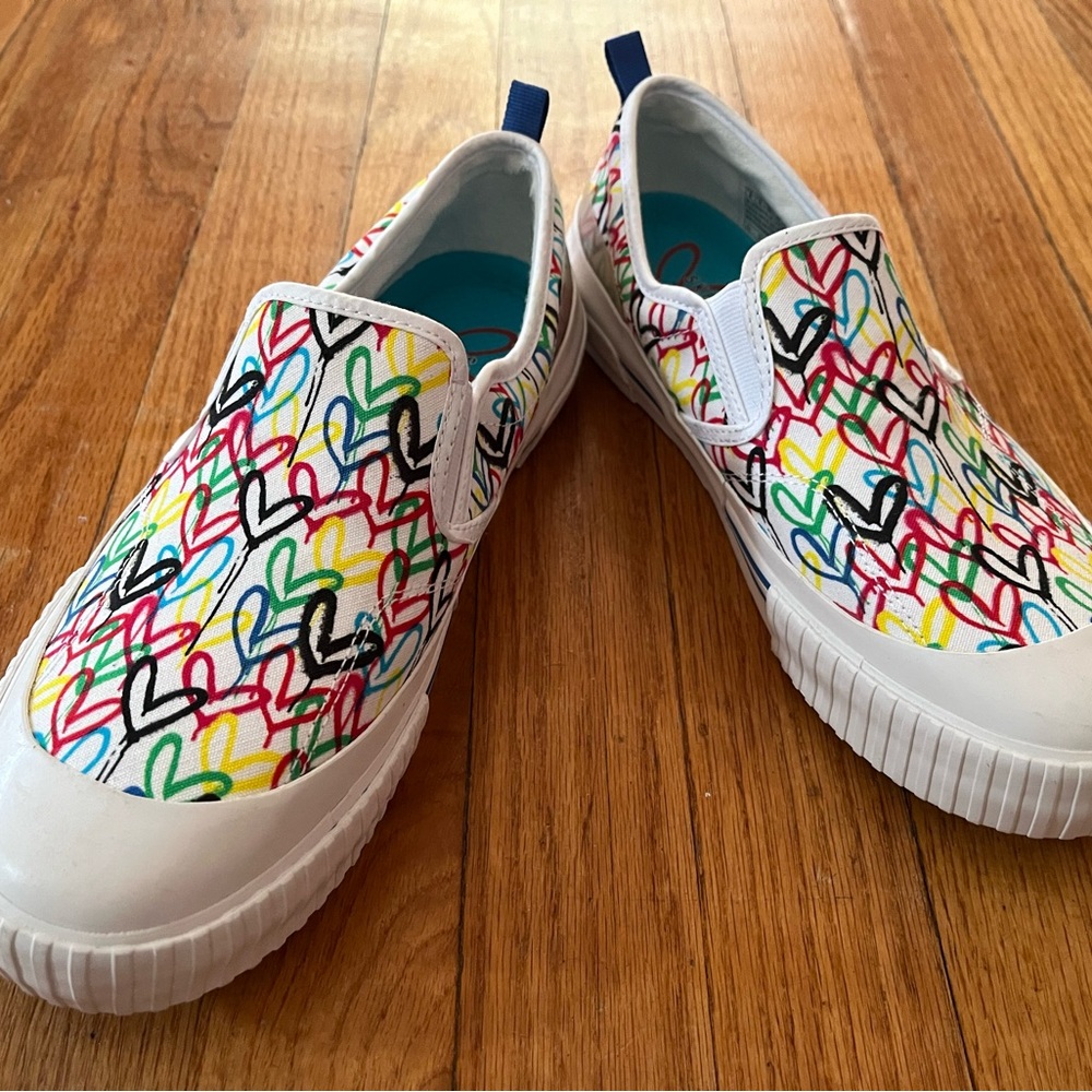 Skechers Multicolor Heart Slip-On Shoes Valentine’s Day Sz 9 Women’s Sneakers